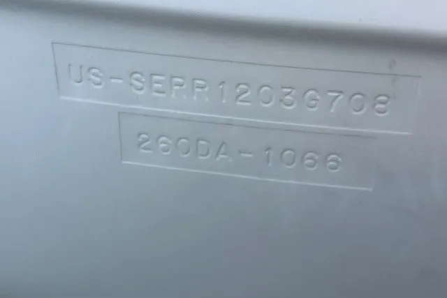 Slide: The Image of Hull identification number on a 2008 Sea Ray 220 Sundancer boat. - 32