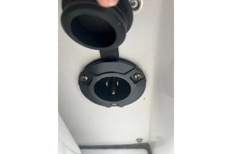 Slide: The Image of Power outlet on 2023 Sea Fox 248 Commander boat, close-up view. - 34