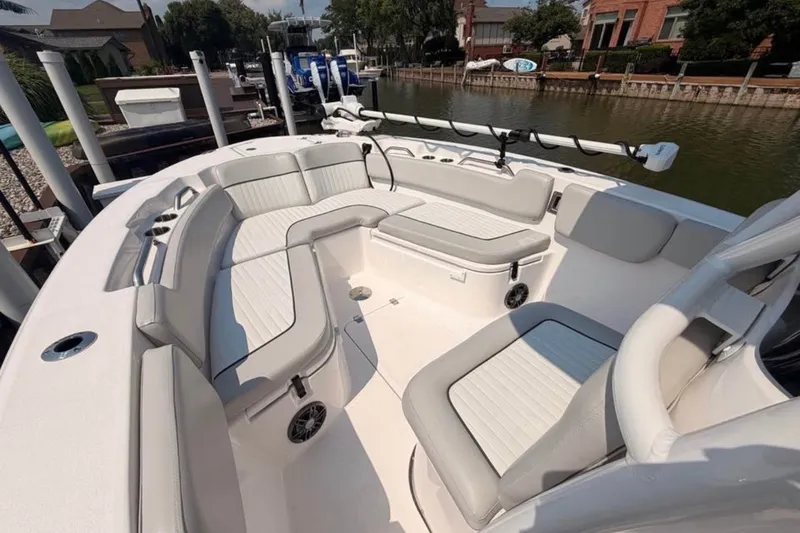 Slide: The Image of 2023 Sea Fox 248 Commander boat with spacious seating and modern design. - 16