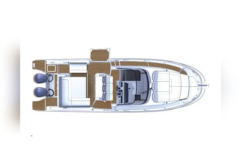 Slide: The Image of Top view of 2025 Jeanneau Leader 10.5 WA Series 2 boat layout. - 20