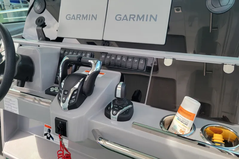 Slide: The Image of Control panel of 2025 Jeanneau Leader 10.5 WA Series 2 with Garmin navigation system. - 18