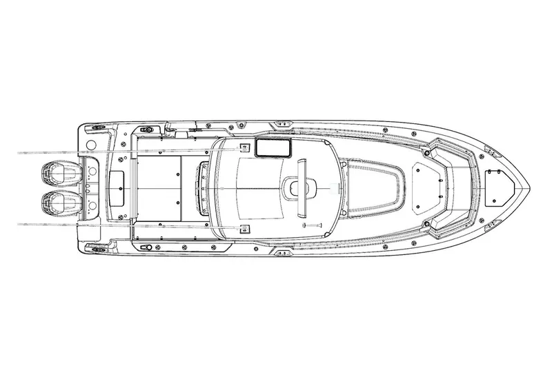 Slide: The Image of Manufacturer Provided Image: Top view schematic of a 2017 Boston Whaler 330 Outrage boat. - 27