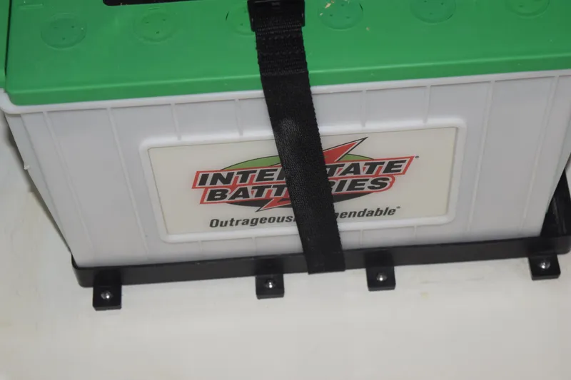 Slide: The Image of Interstate battery secured in 2022 Pursuit OS 355 Offshore boat. - 438