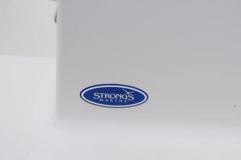 Slide: The Image of 2022 Pursuit OS 355 Offshore boat with Strong's Marine logo. - 73