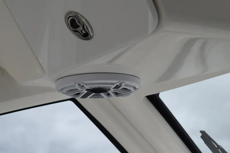 Slide: The Image of Ceiling speaker on 2022 Pursuit OS 355 Offshore boat interior. - 205
