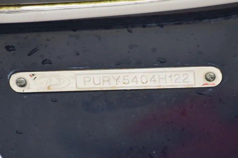 Slide: The Image of 2022 Pursuit OS 355 Offshore boat identification plate with serial number. - 446