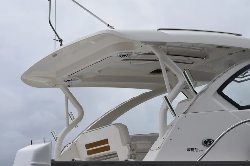 Slide: The Image of 2022 Pursuit OS 355 Offshore boat, showcasing sleek design and modern features. - 464