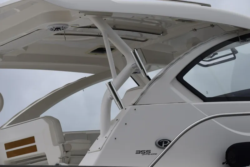 Slide: The Image of 2022 Pursuit OS 355 Offshore boat, showcasing sleek design and modern features. - 463