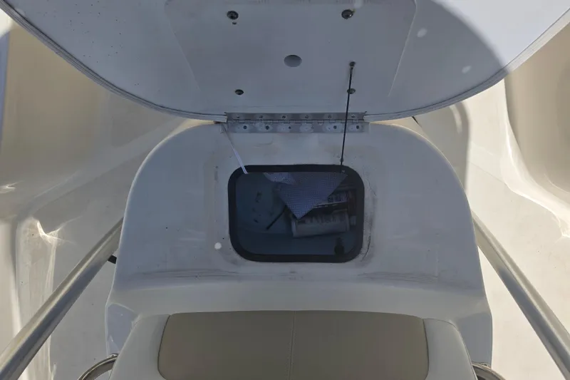 Slide: The Image of Open storage compartment on a 2021 Bulls Bay 2200 boat, showcasing interior details. - 68