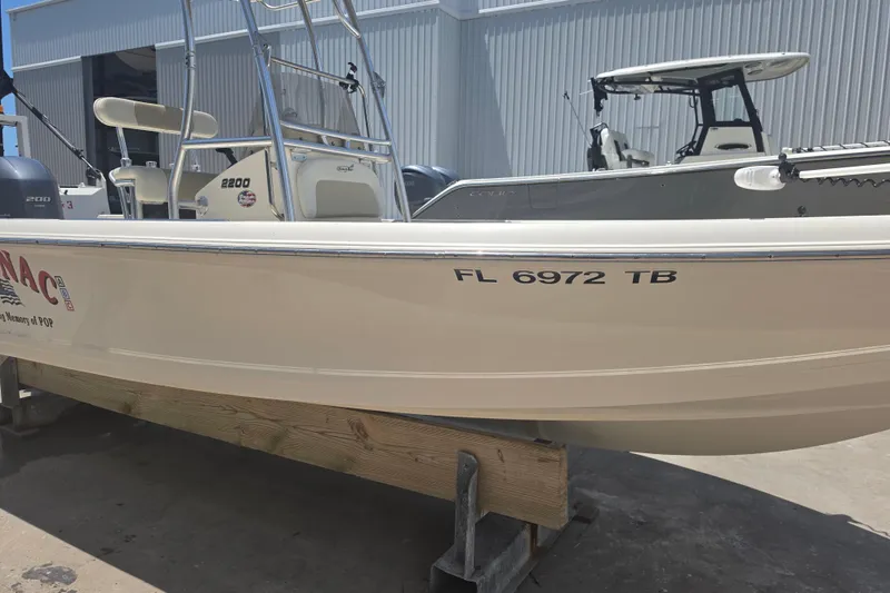 Slide: The Image of 2021 Bulls Bay 2200 boat on display, featuring registration FL 6972 TB. - 13