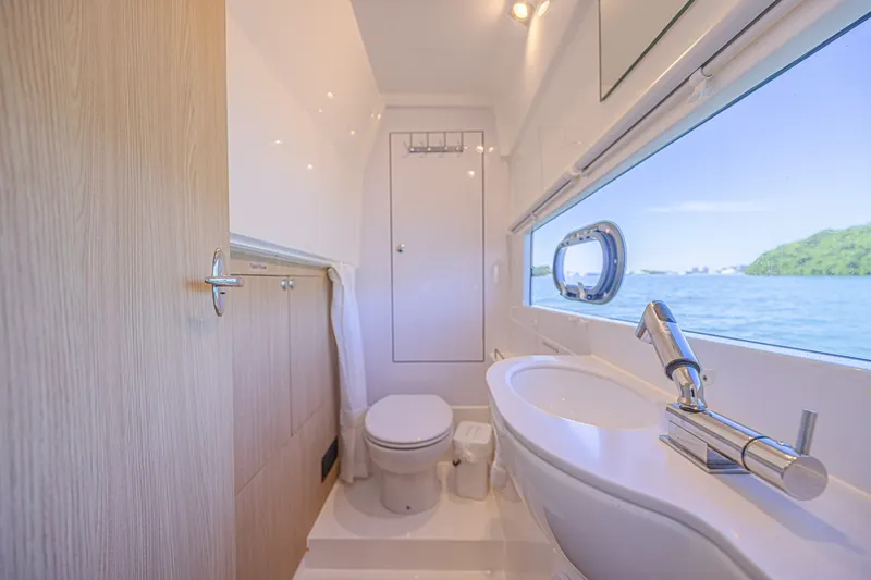 Slide: The Image of Luxurious bathroom interior of 2024 Aquila 36 Sport yacht with ocean view. - 41