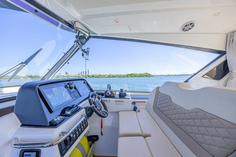 Slide: The Image of Interior view of 2024 Aquila 36 Sport yacht cockpit with modern navigation system. - 34