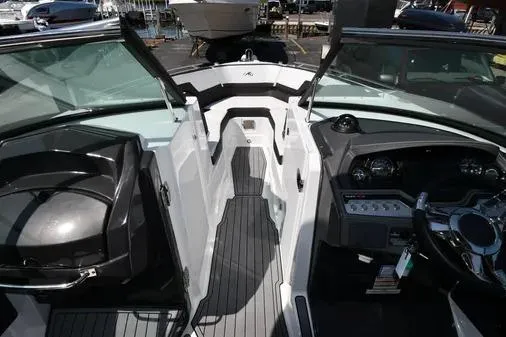 Slide: The Image of 2021 Monterey 278SS Super Sport boat interior with sleek dashboard and seating. - 21