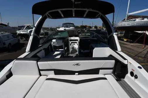 Slide: The Image of 2021 Monterey 278SS Super Sport boat interior with sleek seating and modern design. - 3