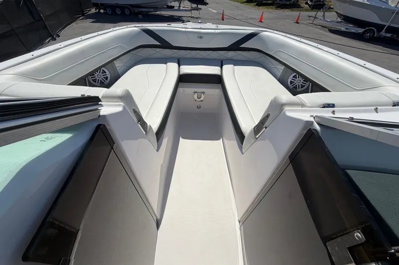 Slide: The Image of 2021 Regal 26 FasDeck boat interior with spacious seating and modern design. - 45