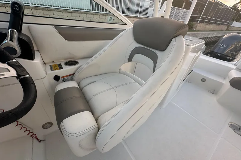 Slide: The Image of Luxury seating on 2021 World Cat 230 SD boat, featuring ergonomic design and premium materials. - 54