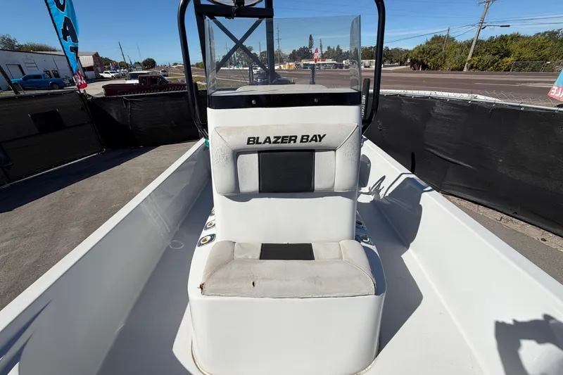 Slide: The Image of 2020 Blazer Bay 2200 Fisherman boat interior with console and seating. - 49