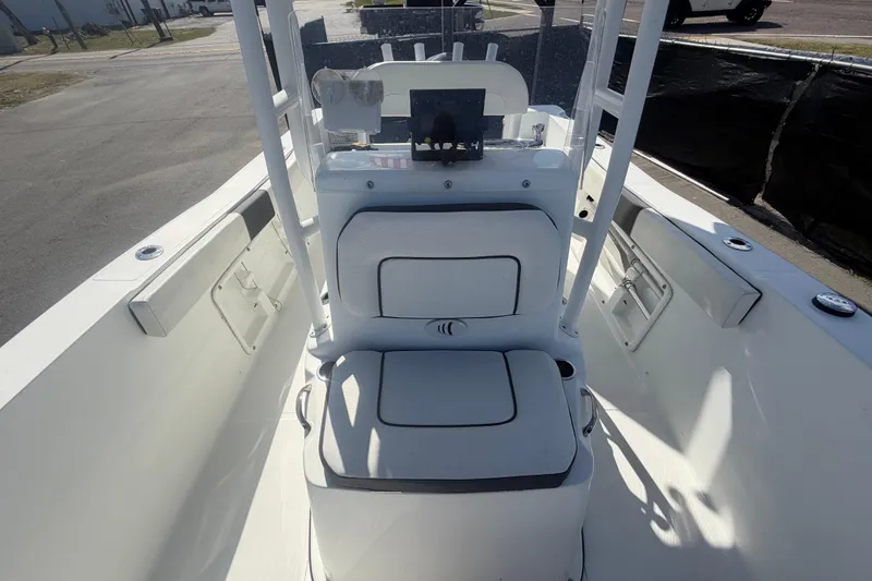 Slide: The Image of 2020 Clearwater 2000 Center Console boat interior with seating and console view. - 71