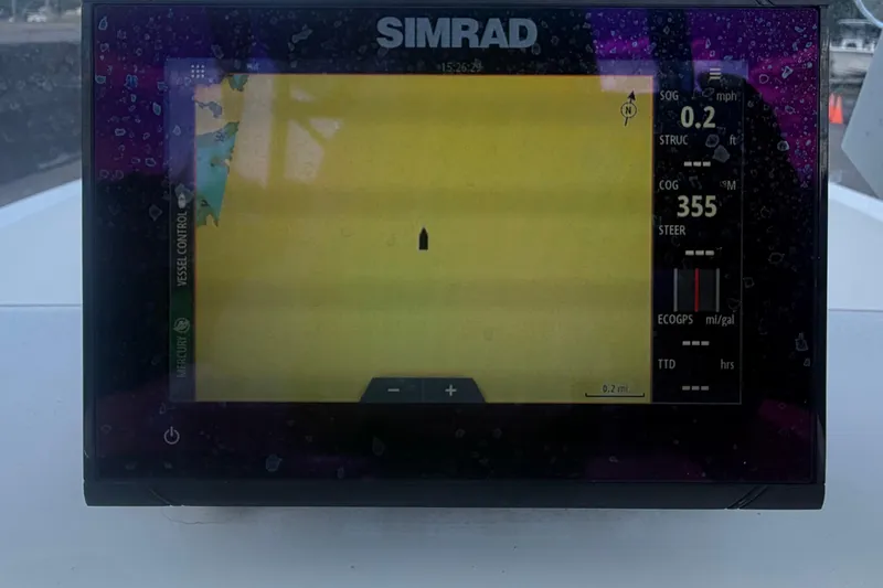 Slide: The Image of Simrad navigation display on 2020 Clearwater 2000 Center Console boat. - 34