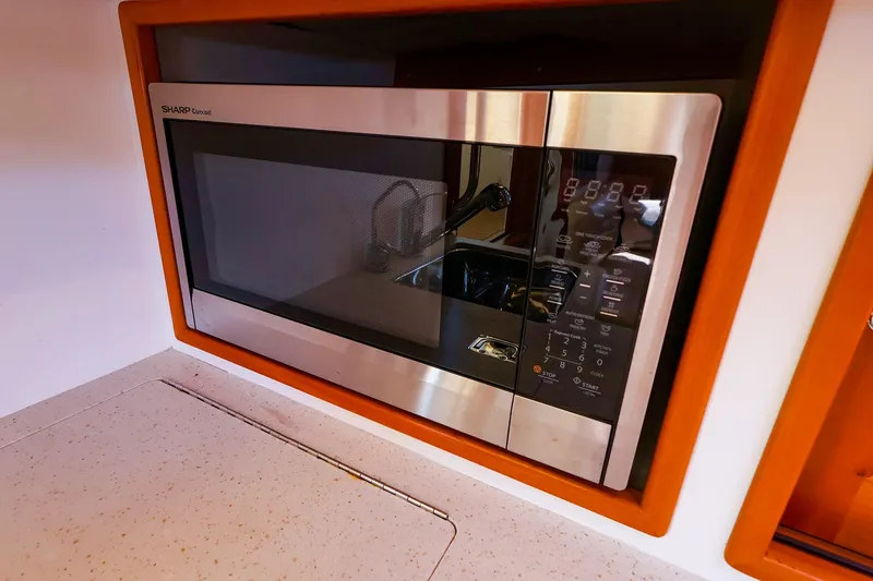 Slide: The Image of Built-in Sharp Carousel microwave in 2017 MJM 40z Downeast yacht kitchen. - 34