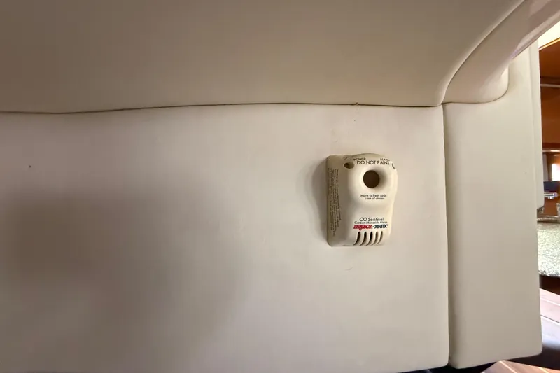 Slide: The Image of Carbon monoxide detector on 2008 Sea Ray 38 Sundancer yacht interior wall. - 85