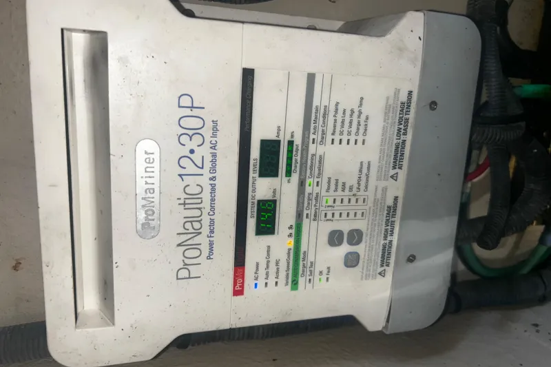 Slide: The Image of ProMariner ProNautic 12-30P marine battery charger on 2008 Sea Ray 38 Sundancer. - 140