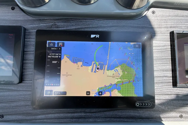Slide: The Image of Navigation display on 2013 Formula 310 Bowrider showing marine chart and coordinates. - 34