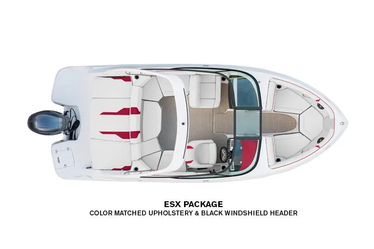 Slide: The Image of Manufacturer Provided Image: 2020 Regal 21 OBX boat with ESX package, color-matched upholstery, and black windshield header. - 22