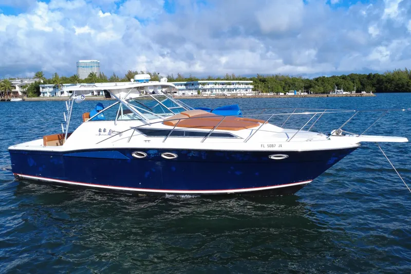 The Image of 1996 Wellcraft 330 Coastal Boot auf ruhigem Wasser. - 0