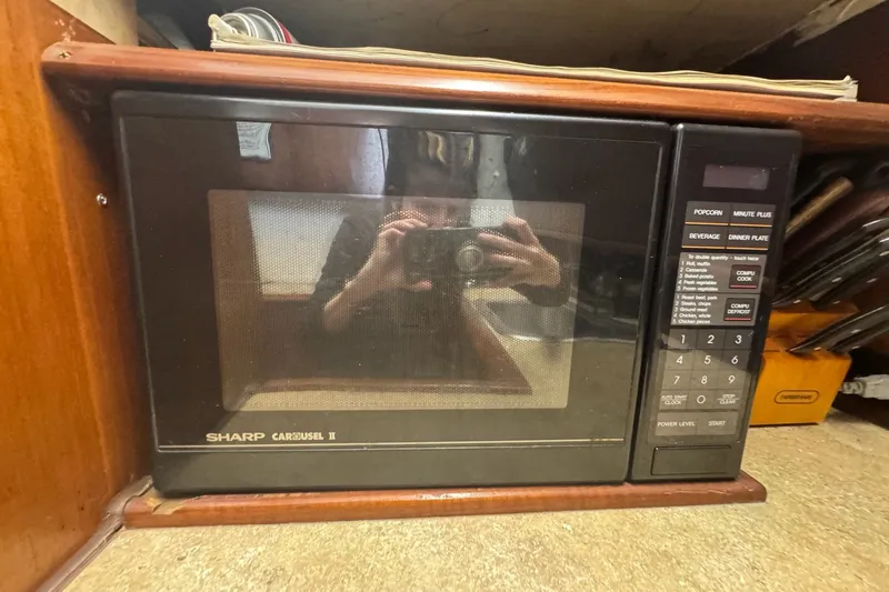 Slide: The Image of Sharp Carousel II microwave inside a 1991 Ocean Yachts 35 Super Sport boat. - 42