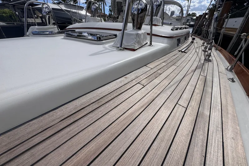 Slide: The Image of 1989 Little Harbor Sloop 58' with teak deck and polished fittings. - 42
