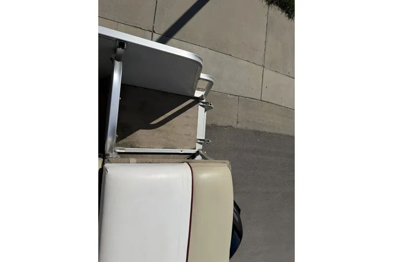 Slide: The Image of 1997 Sun Tracker Party Barge 21 Signature Series boat seating and deck detail. - 17