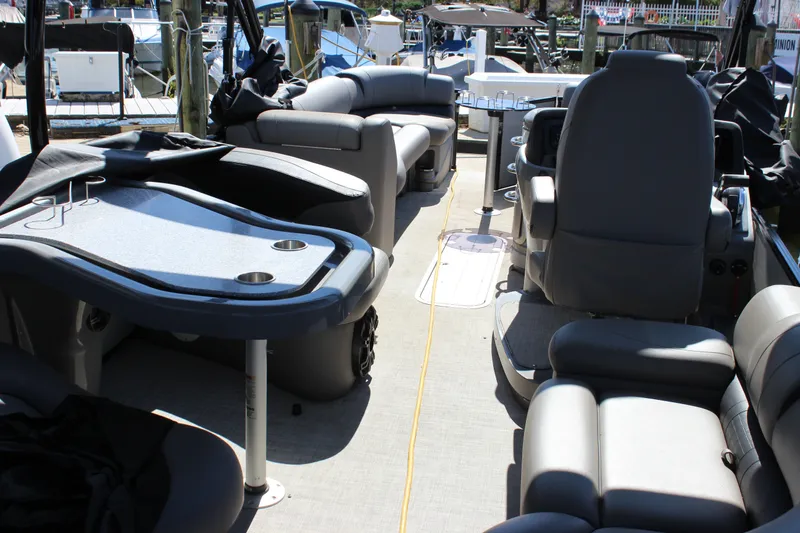 Slide: The Image of 2020 Avalon Catalina Platinum Cruise Funship interior with luxurious seating and modern amenities. - 20