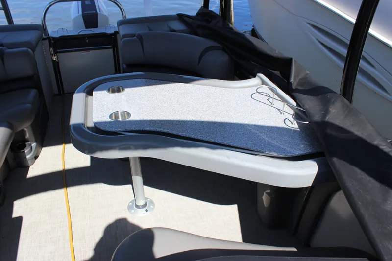 Slide: The Image of 2020 Avalon Catalina Platinum Cruise Funship interior with table and seating. - 13