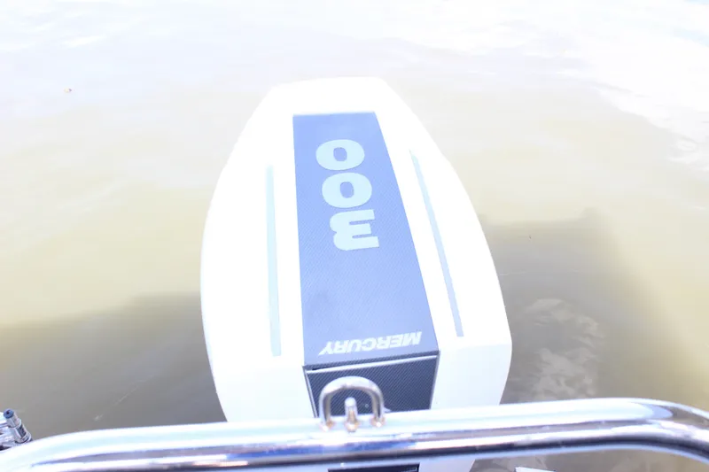 Slide: The Image of Mercury 300 outboard engine on 2020 Avalon Catalina Platinum Cruise Funship. - 19
