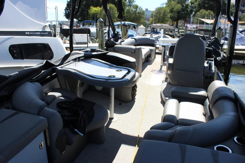 Slide: The Image of 2020 Avalon Catalina Platinum Cruise Funship interior with luxurious seating and modern amenities. - 21