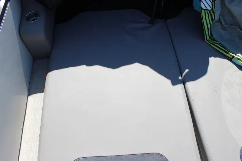 Slide: The Image of Interior view of 2020 Avalon Catalina Platinum Cruise Funship, featuring cushioned seating area. - 31