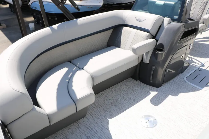 Slide: The Image of Elegant gray seating on a modern boat with stylish design and high-quality craftsmanship. - 31