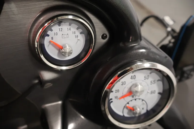 Slide: The Image of Dashboard gauges of a 2019 Tracker Pro Team 175 TXW boat. - 28