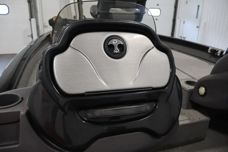 Slide: The Image of 2019 Tracker Pro Team 175 TXW boat dashboard with sleek design and key lock feature. - 33