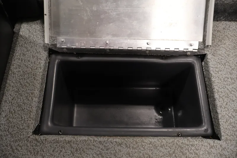 Slide: The Image of 2019 Tracker Pro Team 175 TXW storage compartment with open lid. - 39