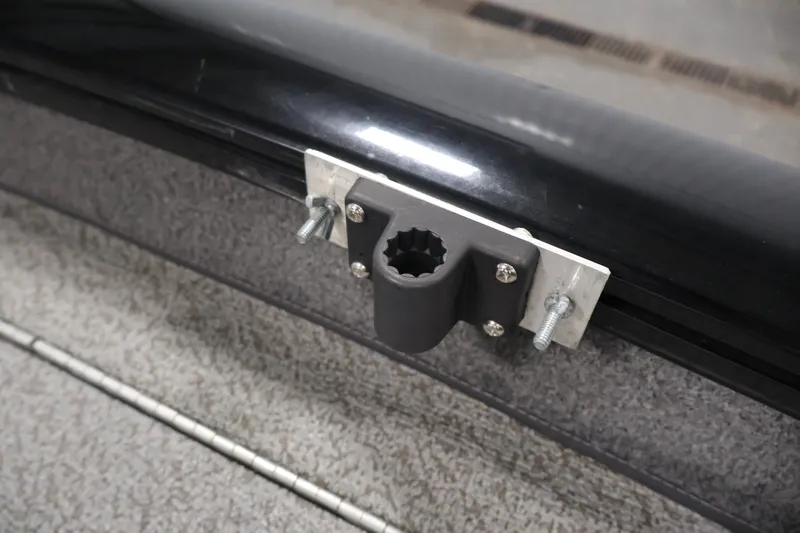 Slide: The Image of Mounting bracket on 2019 Tracker Pro Team 175 TXW boat, close-up view. - 19