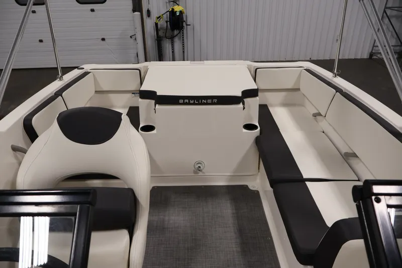 Slide: The Image of 2020 Bayliner VR4 Bowrider I/O interior with spacious seating and modern design. - 35
