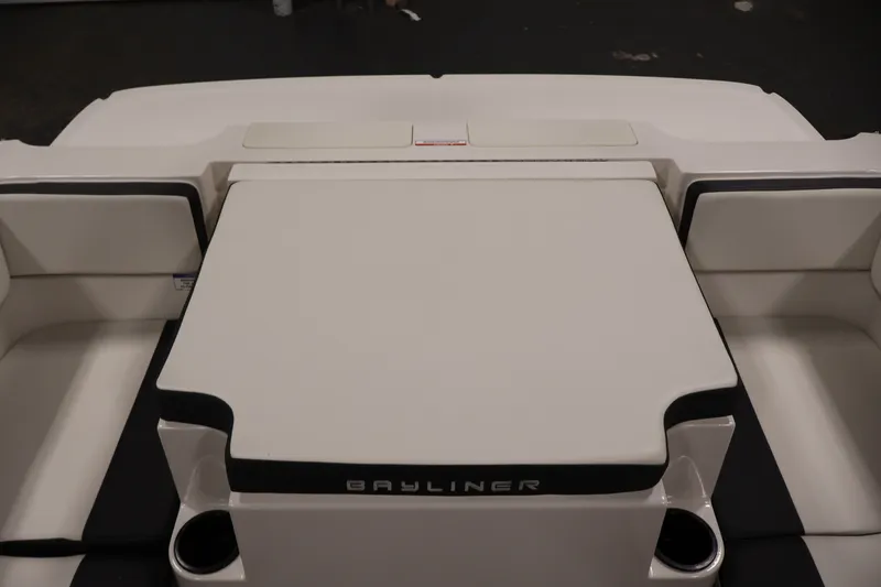 Slide: The Image of 2020 Bayliner VR4 Bowrider I/O boat interior with seating and storage area. - 41