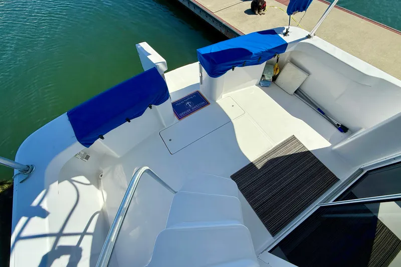 Slide: The Image of Steps leading from flybridge to aft cockpit and transom door - 17