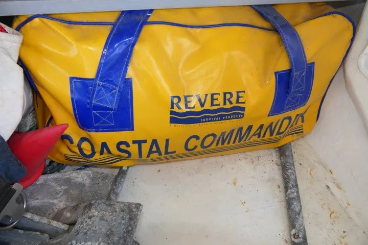 Slide: The Image of Yellow Revere Coastal Commander bag in Beneteau 411 sailboat, 1999 model. - 55