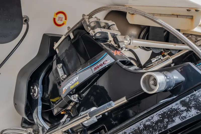 Slide: The Image of Mercury Racing Bravo One engine on a 2005 Donzi 35 ZR boat. - 16