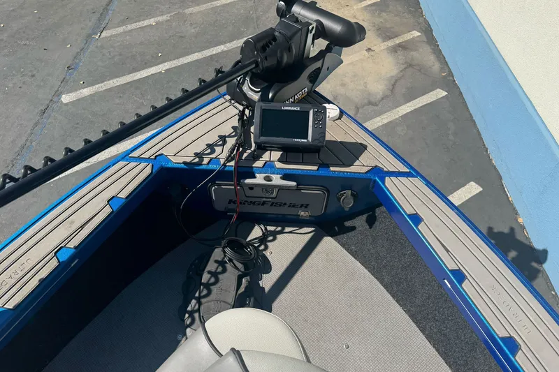 Slide: The Image of 2023 KingFisher 1825 Warrior Sport boat with navigation equipment and trolling motor. - 22