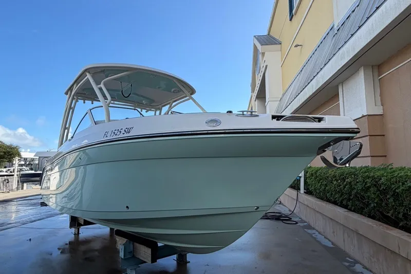 The Image of 2021 Century 24 Resorter boat on display, showcasing sleek design and modern features. - 0