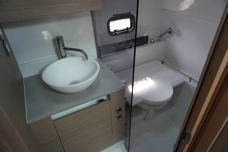 Slide: The Image of Modern bathroom in 2027 Jeanneau Leader 10.5 WA Series 2 boat. - 35